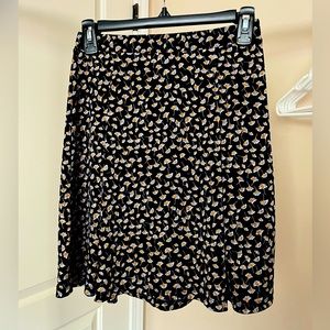 Navy blue print skater skirt